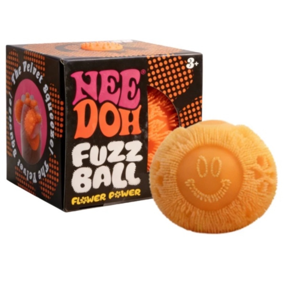 NeeDoh Fuzz Ball Flower Power 🌼 The Velvet Squeeze, Orange